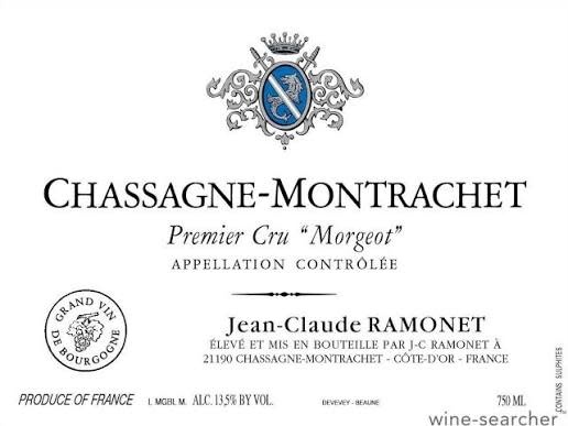 Domaine Jean-Claude Ramonet,  Morgeot 1er cru, Chassagne Montrachet , 2021.  -750ml