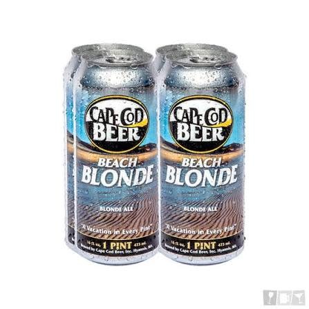Cape Cod Beer " Beach Blonde" Cans 4pk/16oz