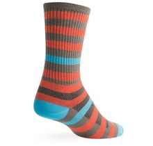 SockGuy Crew Metro Socks - 6 inch, Orange/Gray, Small/Medium