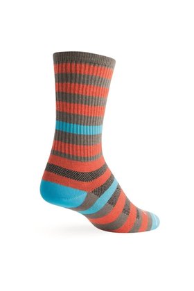 SockGuy Crew Metro Socks - 6 inch, Orange/Gray, Small/Medium