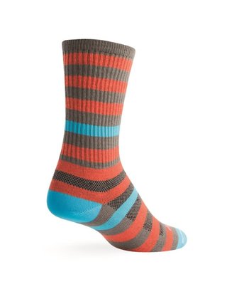 SockGuy Crew Metro Socks - 6 inch, Orange/Gray, Small/Medium