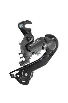 microSHIFT M21 Rear Derailleur - 6,7 Speed, Long Cage, Dropout Claw Hanger, Black