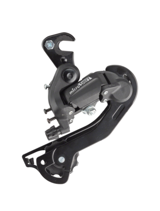 microSHIFT M21 Rear Derailleur - 6,7 Speed, Long Cage, Dropout Claw Hanger, Black