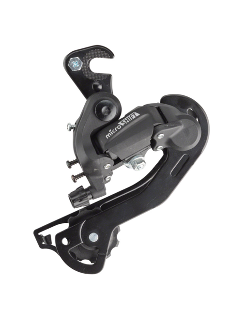 microSHIFT M21 Rear Derailleur - 6,7 Speed, Long Cage, Dropout Claw Hanger, Black