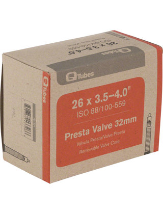 Q-Tubes 26 x 3.5-4.0" Fat Bike Tube: 32mm Presta Valve