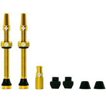 Muc-Off Tubeless Valve Kit: Gold, fits Road and Mountain, 60mm, Pair