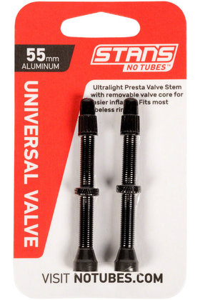 Stan's NoTubes 55mm Tubeless Valves: Pair, Black