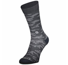 Scott Sock Trail Camo Crew Dark Grey/White L
