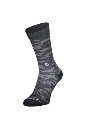 Scott Sock Trail Camo Crew Dark Grey/White L