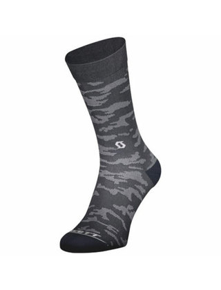 Scott Sock Trail Camo Crew Dark Grey/White L