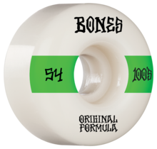BONES 100's OG V4 #14 54mm WHITE W/GRN