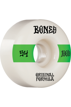 BONES 100's OG V4 #14 54mm WHITE W/GRN