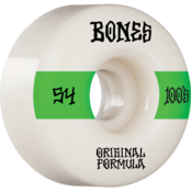 BONES 100's OG V4 #14 54mm WHITE W/GRN