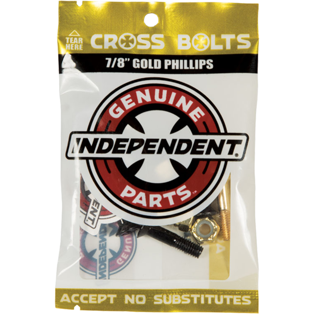 INDEPENDENT CROSS BOLTS 7/8" PHILLIPS BLK/GOLD 1set