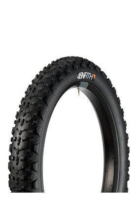 45NRTH Dillinger 4 Studded Fatbike Tire: 26 x 4.0", 240 concave studs, Tubeless Ready Folding 120tpi, Black