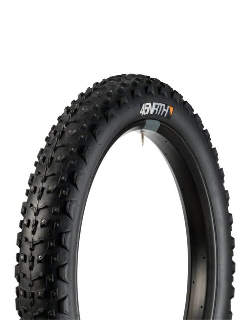 45NRTH Dillinger 4 Studded Fatbike Tire: 26 x 4.0", 240 concave studs, Tubeless Ready Folding 120tpi, Black