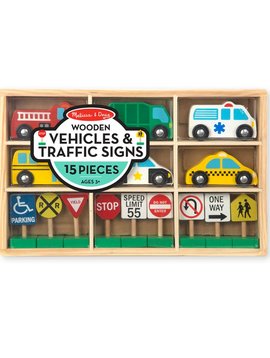 Toys & Games Melissa & Doug Wooden Vehicles and Traffic Signs
