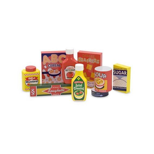 Toys & Games Melissa & Doug Dry Goods Pantry Food Set - Wooden Play Food