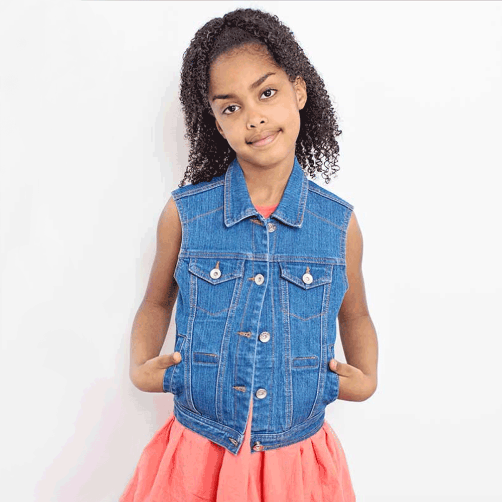 Sensory Clothing Kid's Denim Weighted Vest with Shoulder Weights