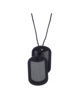 Chews & Chewlry Chewbeads "Juniorbeads" Black Dog Tags for Teens & Adults