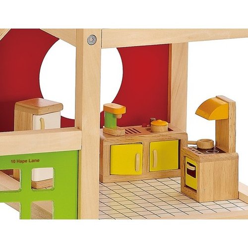 All Seasons Kids Wooden Dollhouse by Hape | Award Winning 3 Story Dolls  House Toy with Furniture, Accessories, Movable Stairs and Reversible Season