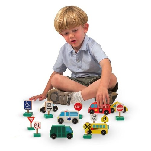 Toys & Games Melissa & Doug Wooden Vehicles and Traffic Signs