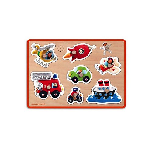 Toys & Games Janod Fleurus Vehicles Sound Puzzle