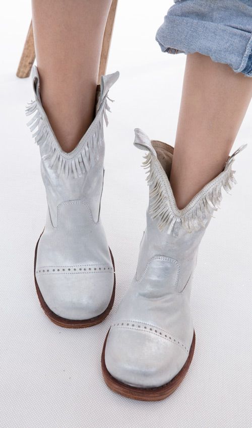 silver fringe boots