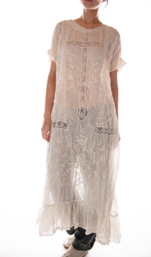 linen and lace dress