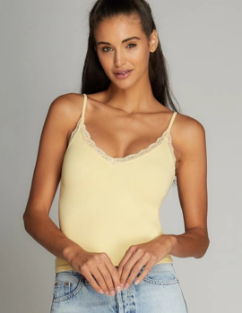 Cest Moi Bamboo Tank W/Lace Trim