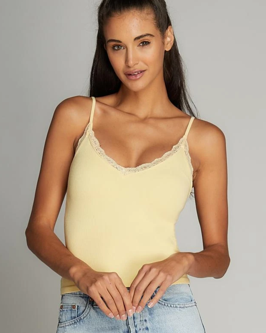 Scoop Neck Top with Lace Trim