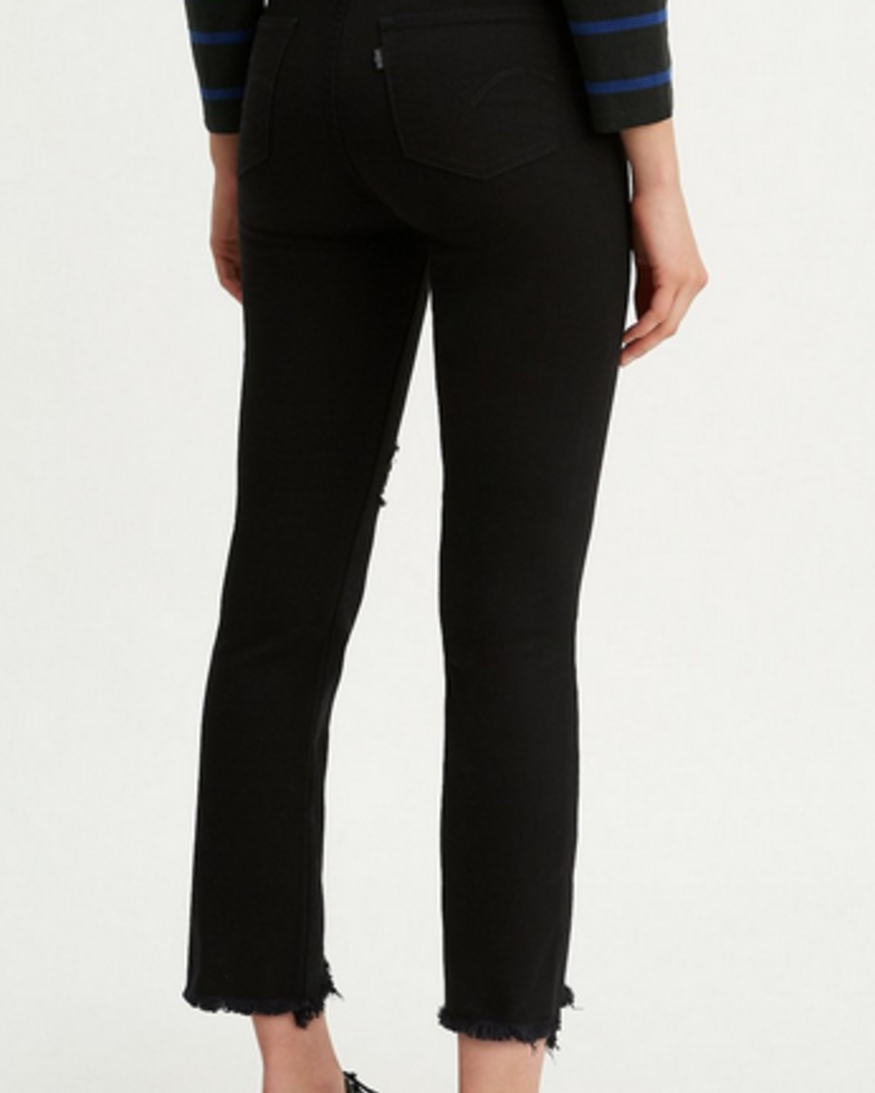 LEVI'S, 724 High Rise Straight Crop in Black Pixel