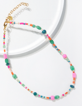 Ink & Alloy Pink/Green Multi Mix Necklace
