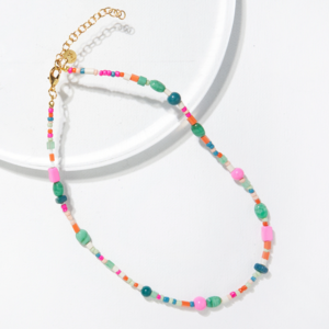 Ink & Alloy Pink/Green Multi Mix Necklace