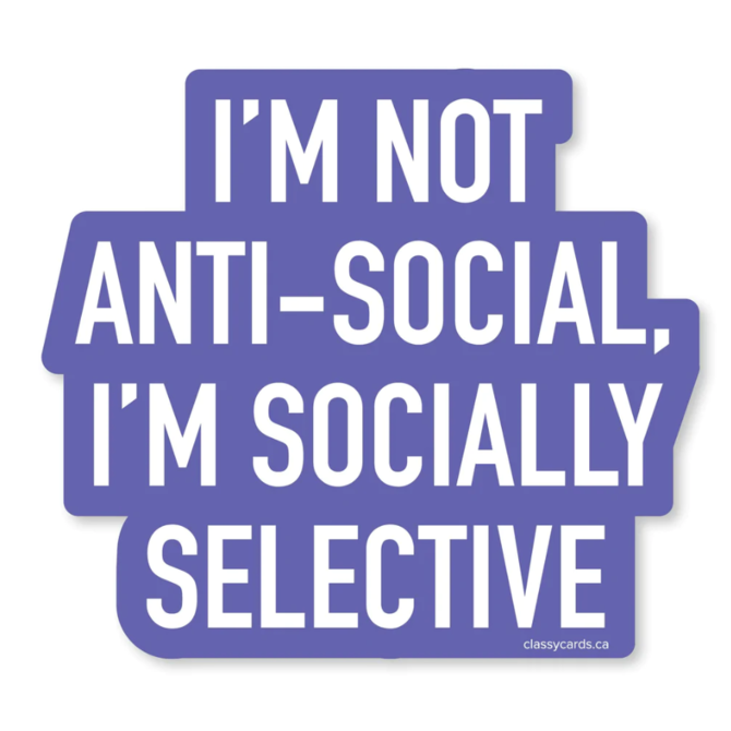 Classy Cards Creative Anit-Social Sticker