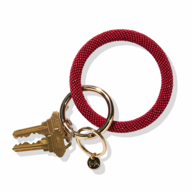 Ink & Alloy Red Seed Bead Key Ring