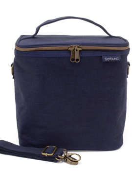 Linen Navy Lunch Poche