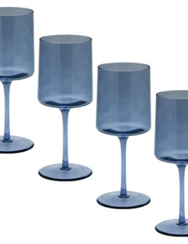 Karma Mid Century Wine Glass Blue