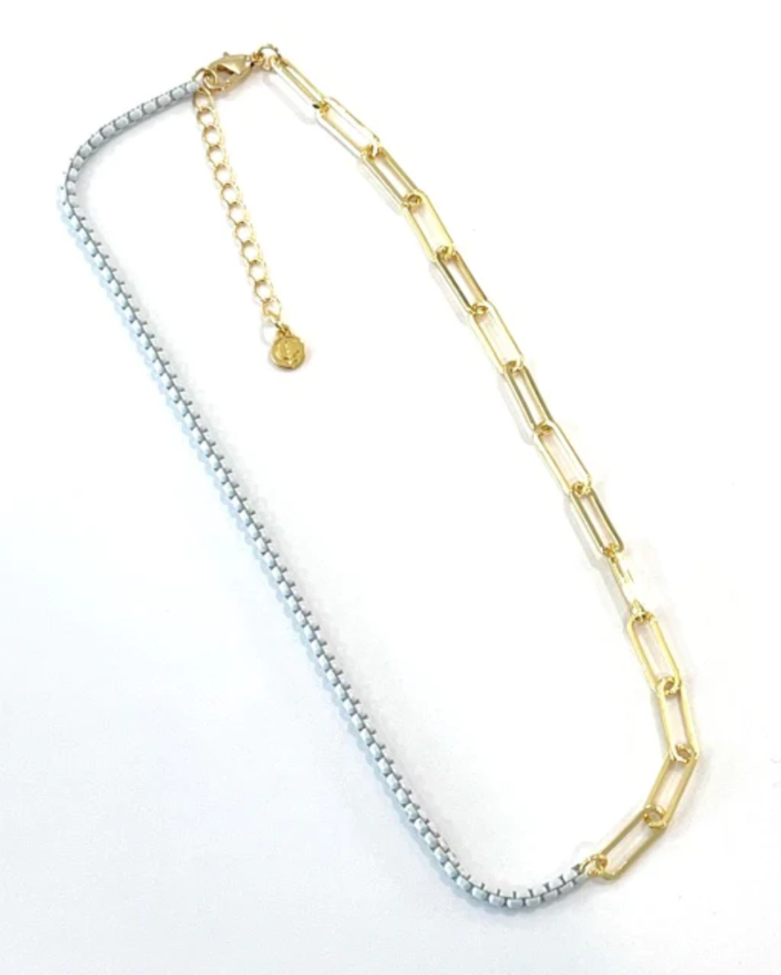 Caryn Lawn Chain Enamel Duo Necklace