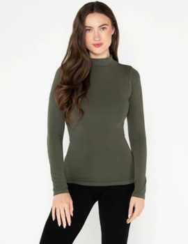 Cest Moi Bamboo Mock Neck Top