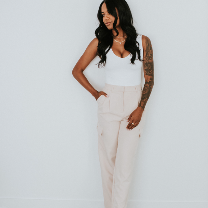 Hannah Crop Flare/Split Hem - White Bull Clothing Co