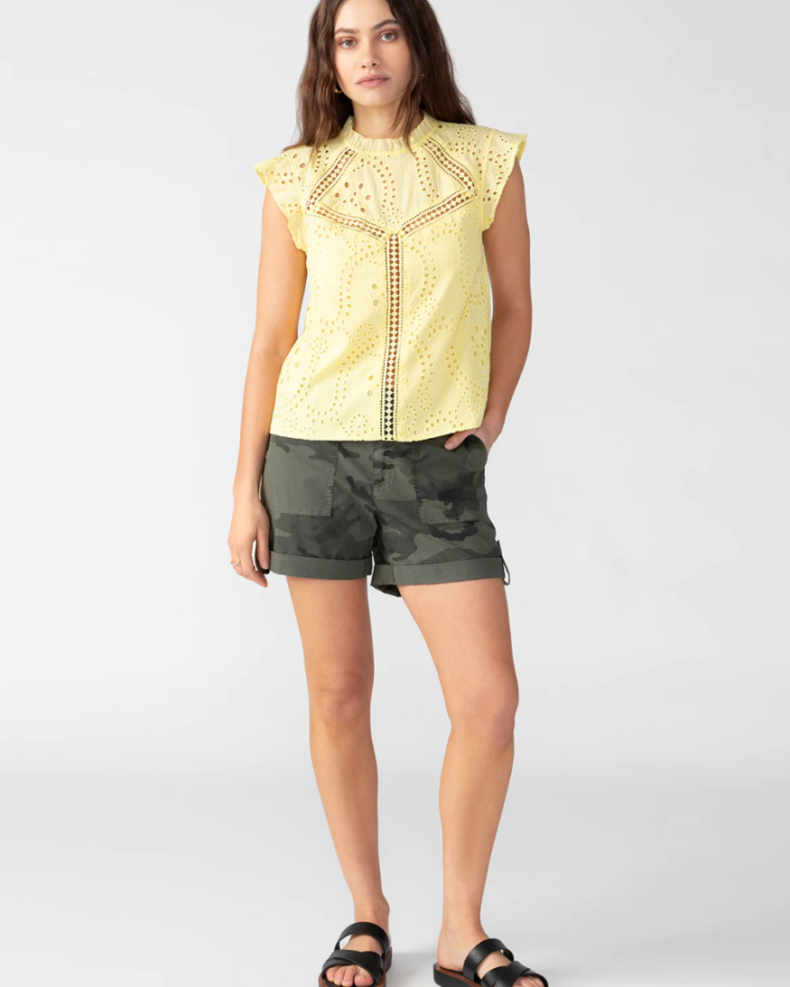 Geo Trim Eyelet Shell - White Bull Clothing Co