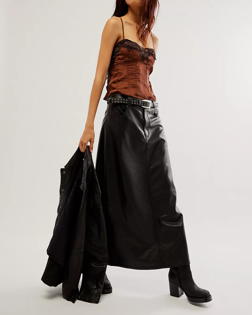 Free People City Slicker Vegan Maxi