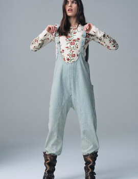 Free People High Roller Railroad Jumpsuit