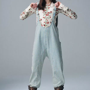 Free People High Roller Railroad Jumpsuit