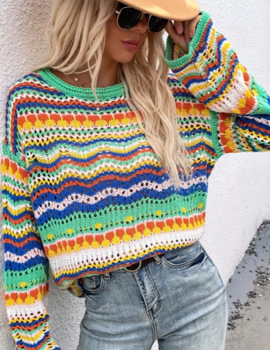 Crochet Striped Sweater