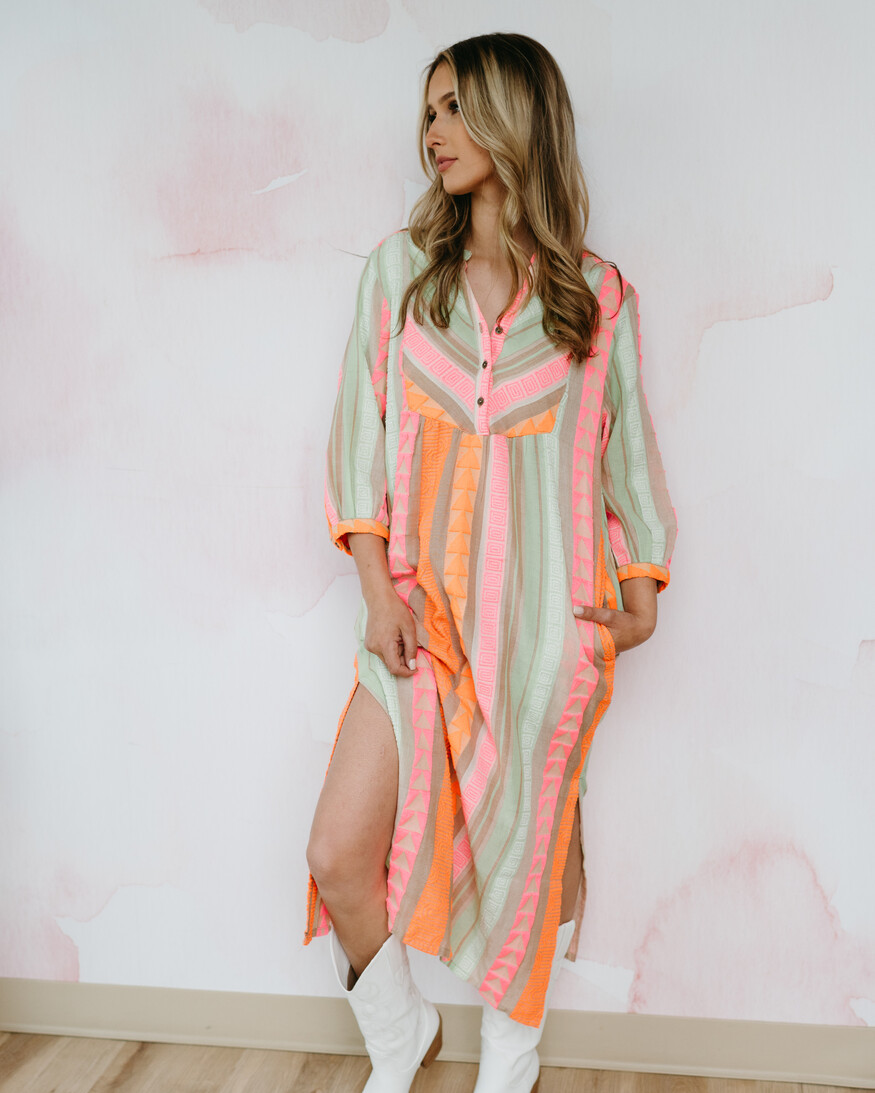 Cream Sola Caftan Dress