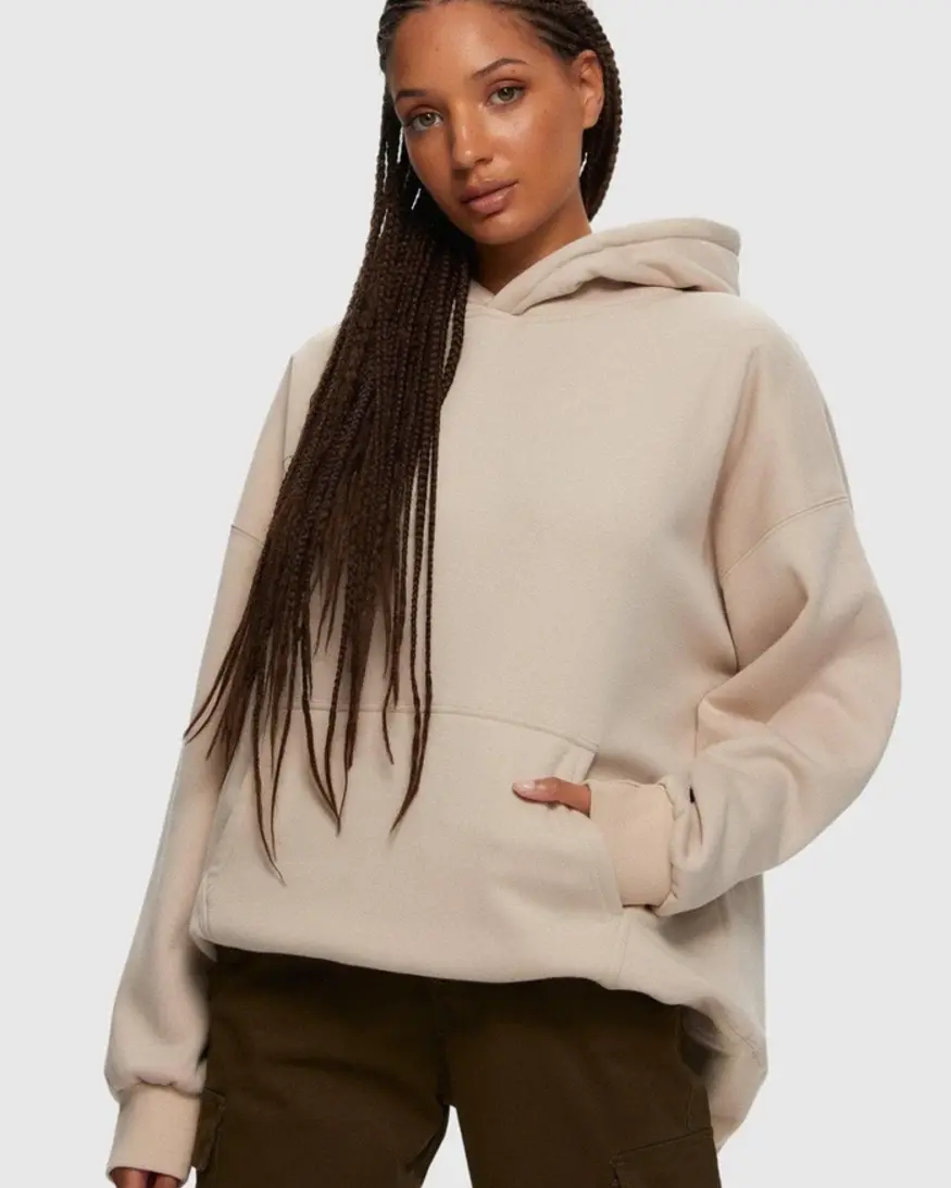Oversized Boyfriend Hoodie White Bull Clothing Co