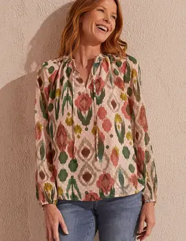 Tribal Flowy Swiss Dot Blouse Tribal Flowy Swiss Dot Blouse