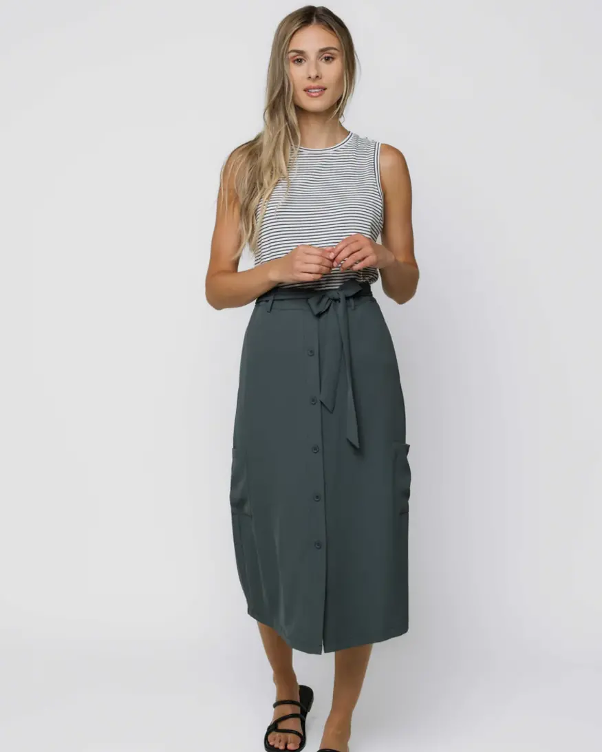 Orb Sally Button Front Midi